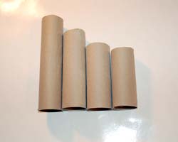 cut paper towel tubes