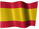 Large animated Spanish flag clip art for a white background